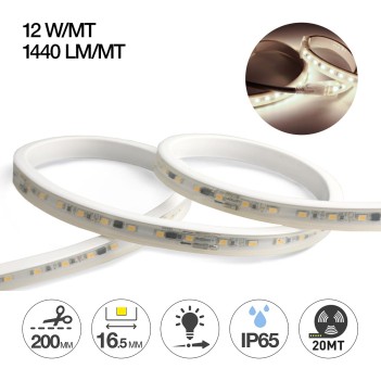 Led Strip Light 230VAC 12W/M SMD2835 for outdoor IP65