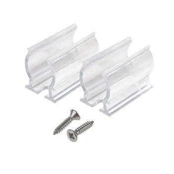 Set 2 Clip Larghi Trasparenti per fissaggio NEONFLEX NS-361