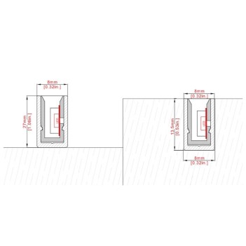 Anodized aluminum channel for Neonflex NS204 Series - 2 Meters en