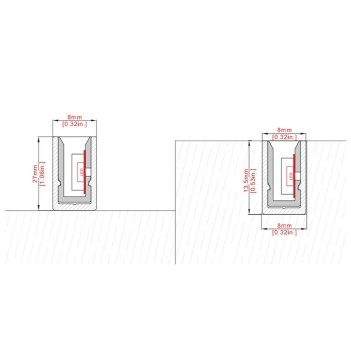 Canalina in alluminio anodizzato per Neonflex Serie NS204 -