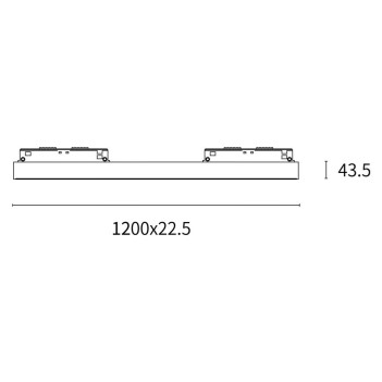 Lampada led SUPREMA Linear Light 24W dimmerabile 120cm per binario 48V