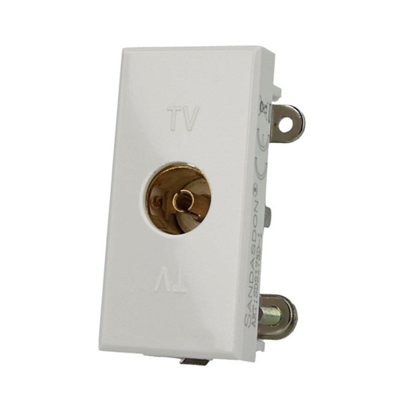 White Female TV socket - Compatible with Bticino Axolute series en