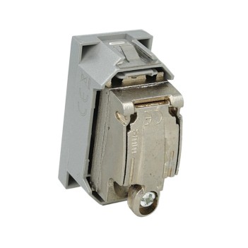 Silver Male Pass-Through TV Socket - Compatible with Bticino Axolute Series en