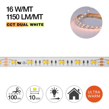 Led Strip 24V 90W CCT Variable Kelvin 1800k - 3000k IP20 5mt Cod 3021 - Ultra EN