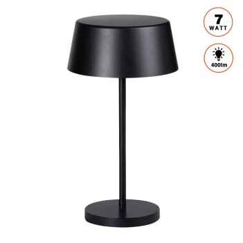 Black LED table lamp 7W 400lm with 3 levels of brightness and