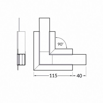 Connector for VARIO30-05 profile - 90 Degree bent corner connection Anodized en