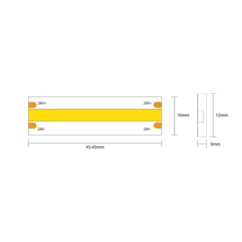 COB Led Strip 75W 8000lm 24V IP65 PCB 12mm Chip Led Continued