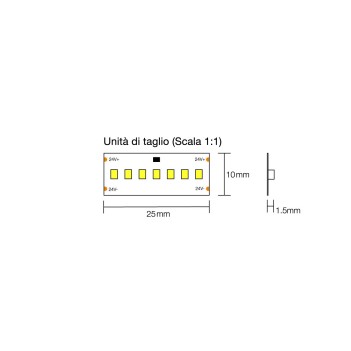 Striscia Led Serie H.C. CRI90 100W 10500lm 24V IP20 PCB