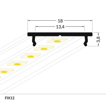 Profilo in alluminio piatto FIX12 per striscia led -