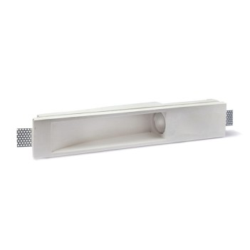 ART36 rectangular recessed wall spotlight holder in plaster -
