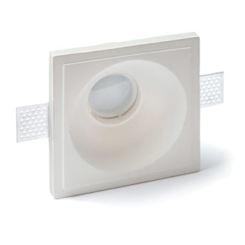 Round ART1200 recessed ceiling spotlight in Gypsum - with GU10 fitting en