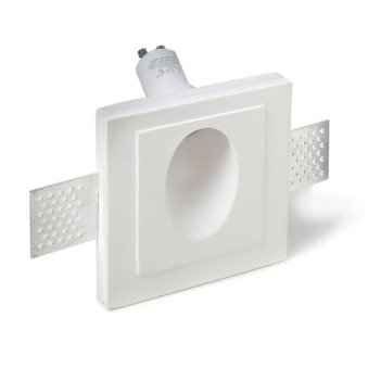 Square inclined ceiling recessed Plaster Spotlight holder ART1202 - with GU10