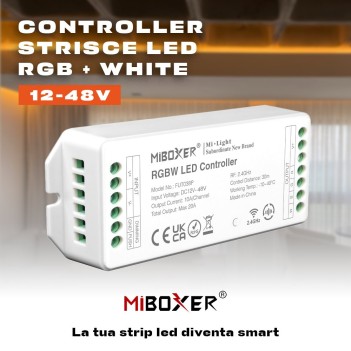 MiBoxer Mi Light FUT038P Ricevitore RF 20A per Strip Led RGB+W 12-48V en