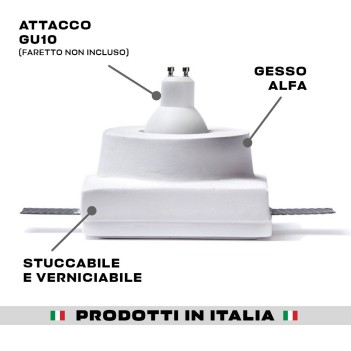 Portafaretto in Gesso da incasso a soffitto rotondo K1456 -