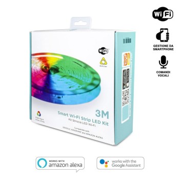 Smart Wifi Strip Led Kit 25W RGB+W waterproof compatible with Gooogle Assistant and Alexa