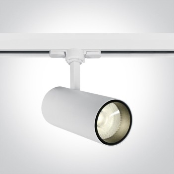 Faretto Led per Binario Trifase COB 20W 1800lm CRI90 38D colore Bianco - SERIE CYLINDER