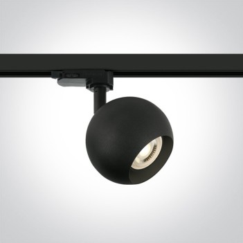 Faretto Led per Binario Trifase SERIE RETRO SFERA con Portalampada GU10 Colore Nero