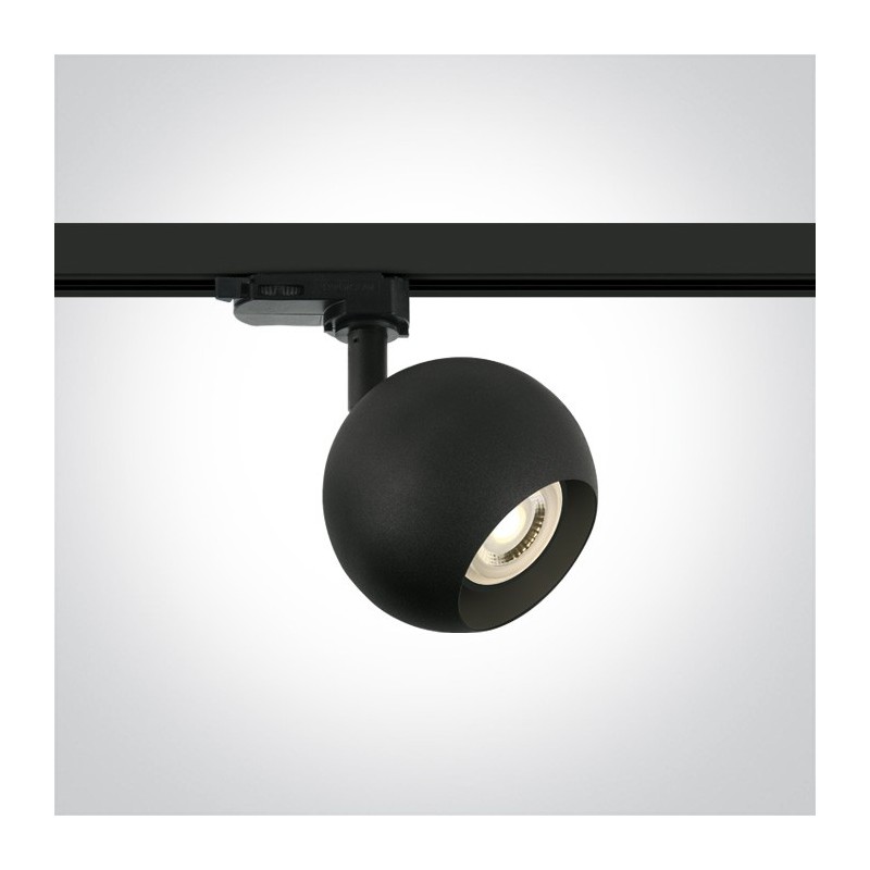 RETRO SFERA SERIES 3-Phase Track Led Spotlight with GU10 Lampholder Colour Black