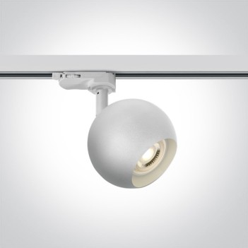 Faretto Led per Binario Trifase SERIE RETRO SFERA con Portalampada GU10 Colore Bianco