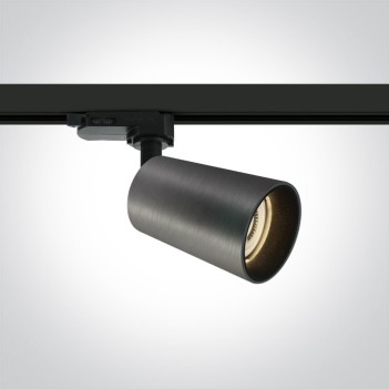 Faretto Led per Binario Trifase SERIE CONE con Portalampada GU10 Colore Grigio Metalizzato