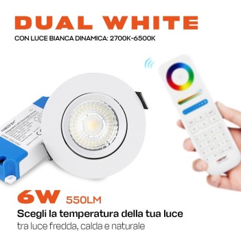 Miboxer Li-Light Recessed Led Spotlight Dual White CCT ZigBee 3.0 adjustable 6W