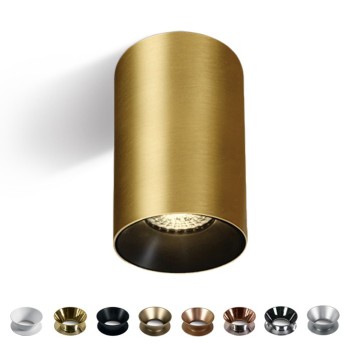 Faretto da Soffitto con Attacco GU10 Serie CHILL OUT CYLINDER 135mm D75mm Spotlight Colore Oro