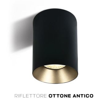 Faretto da Soffitto con Attacco GU10 Serie CHILL OUT CYLINDER 135mm D75mm Spotlight Colore Nero