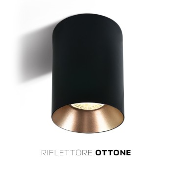 Faretto da Soffitto con Attacco GU10 Serie CHILL OUT CYLINDER 135mm D75mm Spotlight Colore Nero