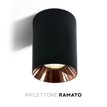 Faretto da Soffitto con Attacco GU10 Serie CHILL OUT CYLINDER 135mm D75mm Spotlight Colore Nero