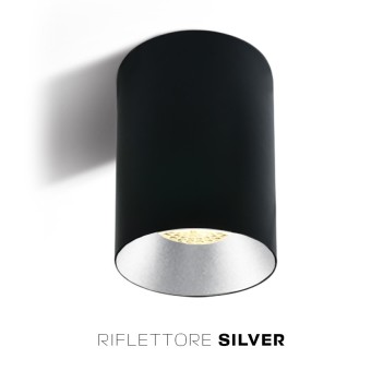 Ceiling Light with GU10 Connection CHILL OUT CYLINDER Series 135mm D75mm Spotlight Colour Black
