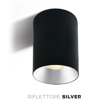 Faretto da Soffitto con Attacco GU10 Serie CHILL OUT CYLINDER 135mm D75mm Spotlight Colore Nero