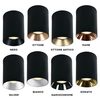 Faretto da Soffitto con Attacco GU10 Serie CHILL OUT CYLINDER 135mm D75mm Spotlight Colore Nero