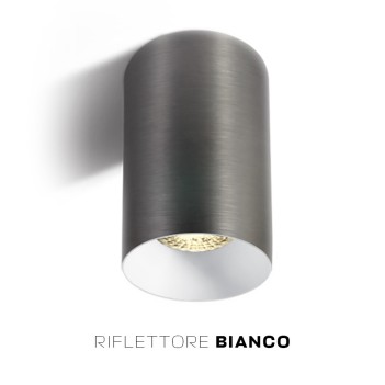 Faretto da Soffitto con Attacco GU10 Serie CHILL OUT CYLINDER 135mm D75mm Spotlight Colore Titanio