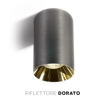 Faretto da Soffitto con Attacco GU10 Serie CHILL OUT CYLINDER 135mm D75mm Spotlight Colore Titanio