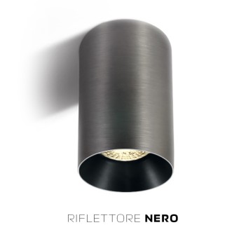 Faretto da Soffitto con Attacco GU10 Serie CHILL OUT CYLINDER 135mm D75mm Spotlight Colore Titanio