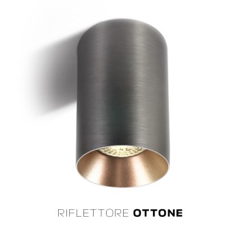 Faretto da Soffitto con Attacco GU10 Serie CHILL OUT CYLINDER 135mm D75mm Spotlight Colore Titanio