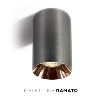 Faretto da Soffitto con Attacco GU10 Serie CHILL OUT CYLINDER 135mm D75mm Spotlight Colore Titanio