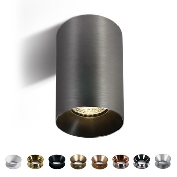 Ceiling Light with GU10 Connection CHILL OUT CYLINDER Series 135mm D75mm Spotlight Colour Titanium