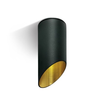 Faretto da Soffitto con Attacco GU10 Serie CUT CYLINDER 150mm D60 Spotlight Colore Nero