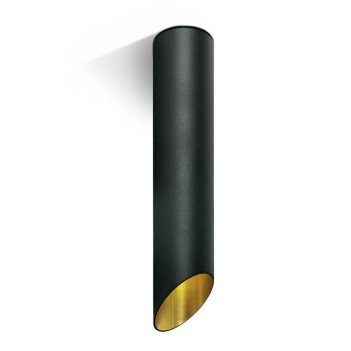 Faretto da Soffitto con Attacco GU10 Serie CUT CYLINDER 300mm D60 Spotlight Colore Nero