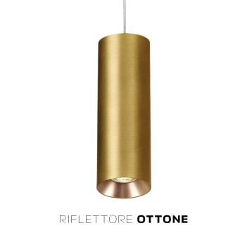 Spotlight with GU10 socket Pendant Cylinder series design Dark Light - Brass