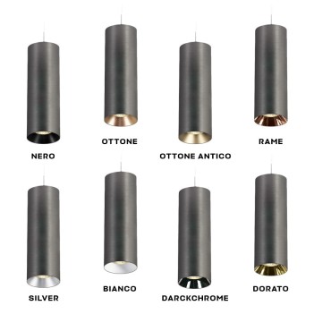 Spotlight with GU10 socket Pendant Cylinder series design Dark Light - Metallic