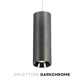 Spotlight with GU10 socket Pendant Cylinder series design Dark Light - Metallic