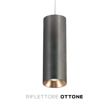 Spotlight with GU10 socket Pendant Cylinder series design Dark Light - Metallic