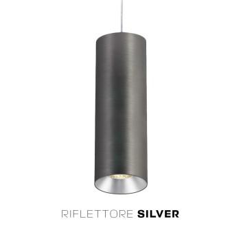 Spotlight with GU10 socket Pendant Cylinder series design Dark Light - Metallic