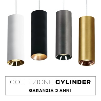 Spotlight with GU10 socket Pendant Cylinder series design Dark Light - Metallic