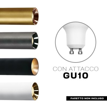 Spotlight with GU10 socket Pendant Cylinder series design Dark Light - Brass