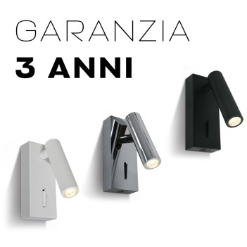 Lampada Led Applique zona notte 3W 150lm Cromata con