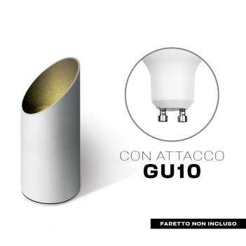 Faretto da Soffitto con Attacco GU10 Serie CUT CYLINDER 300mm D60 Spotlight Colore Bianco