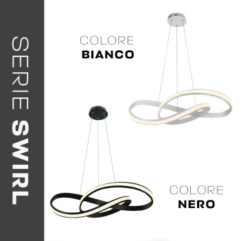 The Swirl: Lampadario Led a Sospensione design Bianco moderno e astratto